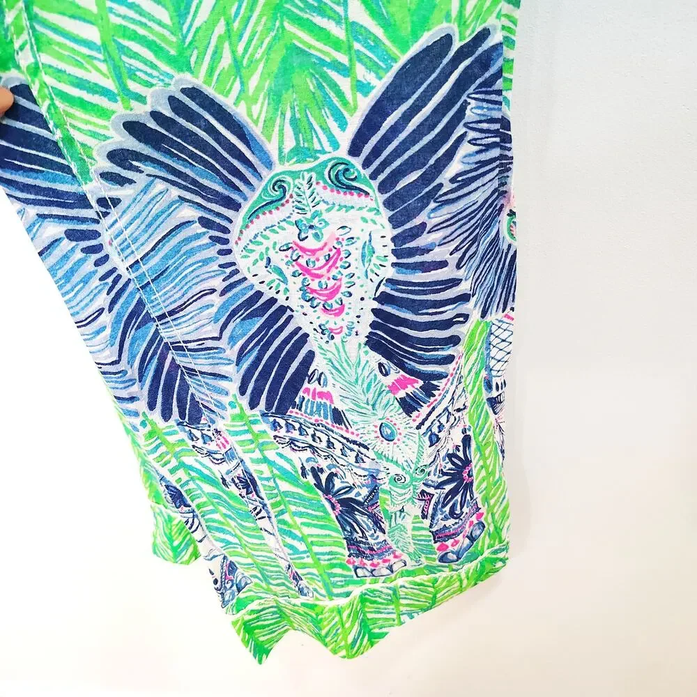 Lilly Pulitzer Womens Small Lolani Pants Elephant Tropical 100% Cotton Resort - Picture 5 of 10